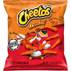 Cheetos Crunchy Cheese Flavored Snacks, Made with Real Cheese, 8 OZ - Export