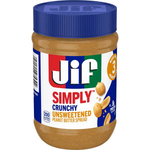 Jif Simply Crunchy Unsweetened Peanut Butter Spread 425g
