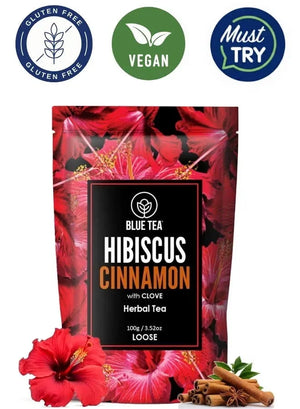 Blue Tea Hibiscus. Cinnamon Herbal Tea 100g