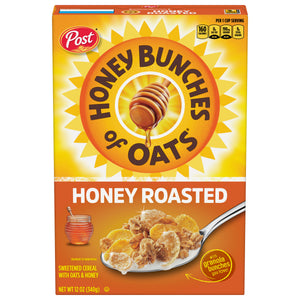 Post Honey Bunches of Oats Honey Roasted, Low Fat,with Whole Grain Cereal 340gm