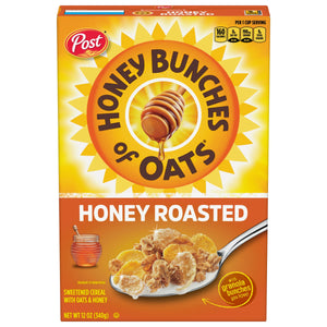 Post Honey Bunches of Oats Honey Roasted, Low Fat,with Whole Grain Cereal 340gm