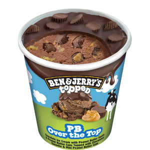 Ben & Jerry's Topped Peanut Butter Swirls & Cups Over The Top 473ml