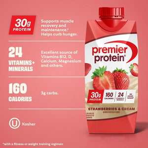 Premier Protein 30g High Protein Shake, Strawberries & Cream 325ml