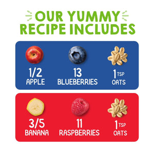 HappyBABY Organics Clearly Crafted Fruit & Oat Pouches Variety Pack, 113g (12pc)