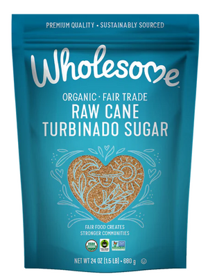 Wholesome Organic Fair Trade Premium Quality Raw Cane Turbinado Sugar, Vegan, Gluten Free,680gm - Offer