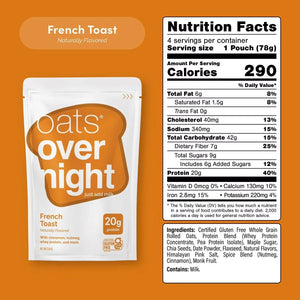Oats Overnight High Protein Oatmeal Shakes Variety Pack, 20g Protein – 8 Pack (Includes Shaker Bottle)