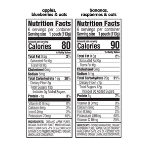 HappyBABY Organics Clearly Crafted Fruit & Oat Pouches Variety Pack, 113g (12pc)