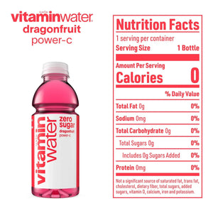 Vitaminwater Power-C Zero Sugar Dragonfruit Flavored Water Beverage Bottle 500ml