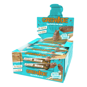 Grenade Chocolate Chip Salted Caramel - High Protein Bar - Low Sugar (60gm x 12) Box