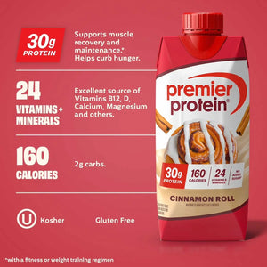 Premier Protein 30g High Protein Shake, Cinnamon Roll 325ml