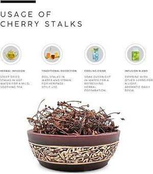 AWAFI MILL Dried Cherry Stalks Prunus avium Stem - 100 g | 3.5 Oz