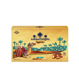 Arabian Delights Milk Chocodate, Classic Chocolate Coated Bite-Sized Snacks, Stuffed w/ Golden Roasted Almonds, Dates | Snacks & Sweets Pouch - 150g
