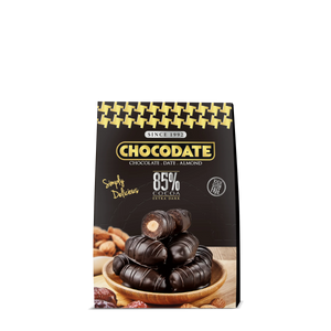 Chocodate Extra Dark – Chocolate-Coated Dates with Roasted Almonds - 90Gm