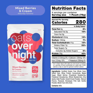 Oats Overnight High Protein Oatmeal Shakes Variety Pack, 20g Protein – 8 Pack (Includes Shaker Bottle)