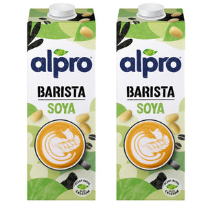 Alpro Barista Soya Drink, (Dual Pack 1Lx 2),Totally Plant Based, Dairy & Vegan, Naturally Free From Lactose, Fabulously Foamable Addition To Your Coffee