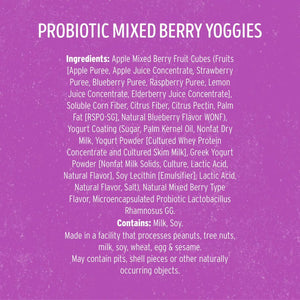 Nature's Garden Probiotic Mixed Berry Yoggies 480g, 24 pk.
