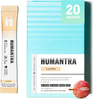 Humantra Assorted Electrolyte Hydration Pack – Zero Sugar, 20 Servings, 72g Each (100 count, 5 Pack Bundle All Flavors)