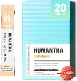 Humantra 3 Flavors Bundle Apricot, Berry Pomegranate, Lychee Electrolyte Hydration Pack – Zero Sugar, 20 Servings, 72g Each 6