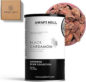 AWAFI MILL Whole Black Cardamom Seeds Amomum subulatum - 100 g | 3.5 Oz