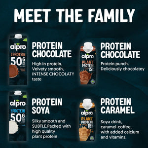Alpro Soya High Protein Drink 1L, 100% Plant Based And Dairy Free - Case of 8 (8 x 1L)