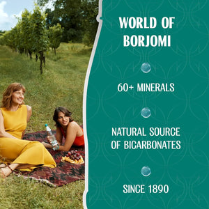 Borjomi Sparkling Glass bottle Natural Mineral Water 12x500ml