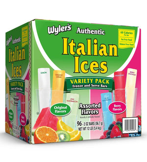 Wyler's Authentic Italian Ices Variety Pack Freeze & Serve Bars – 96 Count