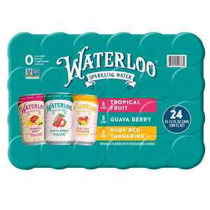 Waterloo Sparkling Water Variety Pack 355ml (TROPICAL-GUAVA-RUBY) 24 pk