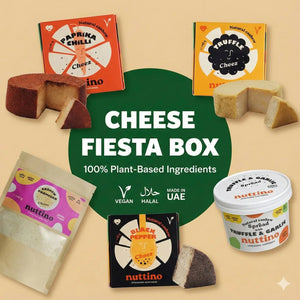 iPlantBased CHEESE FIESTA BOX featuring assorted vegan cashew cheeses and spreads in UAE