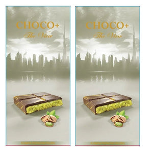 Choco+ Original Pistachio Kunafa Milk Dubai Chocolate Bar - 200g Pack of 2