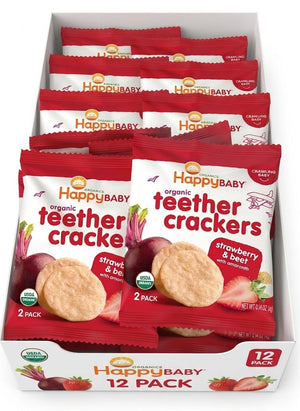 HappyBABY Organic Teethers 4g, Strawberry & Beet - Pack of 12