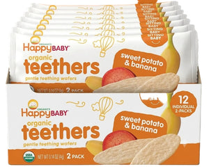 HappyBABY Organic Teethers 4g, Sweet Potato & Banana - Pack of 12