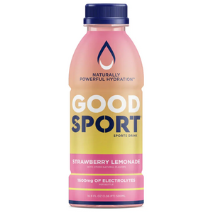 GoodSport Strawberry Lemonade sports drink bottle, plant-based hydration, 500ml, iPlantBased UAE