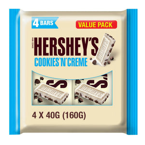 Hershey's Cookies 'n' Creme Chocolate Bar 4 x 40gm (160 gr) Value Pack