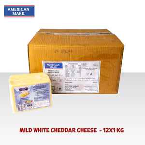 Mild White Cheddar Cheese 12x1kg – 100% Dairy| American Mark