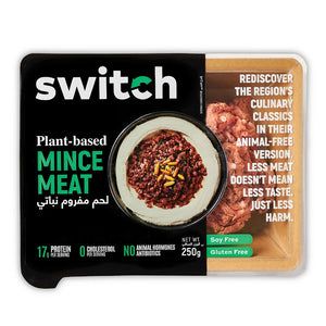 Switch Vegan Mince Meat , 100% Plant-Based, GMO-Free, Cholesterol-Free, Soy-Free, Gluten-Free Halal