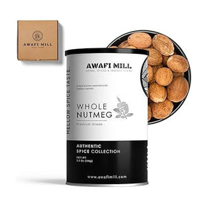 AWAFI MILL Whole Nutmeg Seed Myristica Fragrans Houtt - 100 g | 3.5 Oz | Welaza
