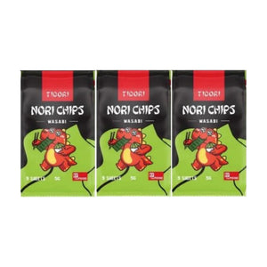 Tidori Wasabi Nori Chips, 3 × 5 g | Welaza