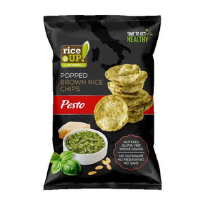 Rice Up Whole Grain Brown Rice Chips Pesto 120g, Gluten free, No GMO