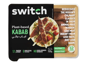 Switch plant-based kabab frozen food pack, 12 skewers, soy free, gluten free, 720g, iPlantBased UAE