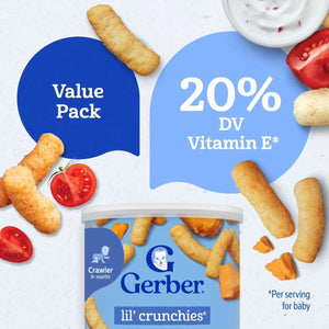 Gerber Lil' Crunchies Baked Grain Snack, Variety Pack, 336g (8 ct)