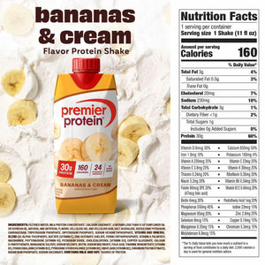 Premier Protein 30g High Protein Shake, Bananas & Cream 325ml