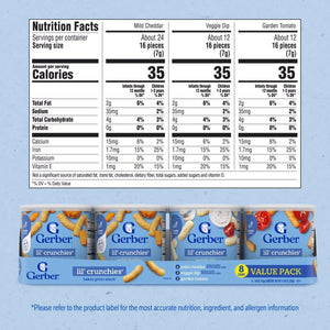 Gerber Lil' Crunchies Baked Grain Snack, Variety Pack, 336g (8 ct)