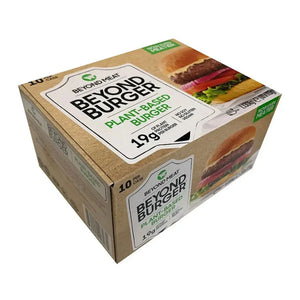 Beyond Meat Beyond Burger plant-based burger 10-pack box with burger image, iPlantBased UAE