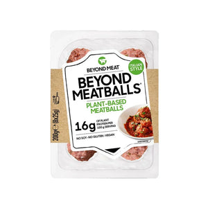 Beyond Meat plant-based meatballs Italian style in plastic packaging, vegan food UAE