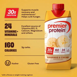 Premier Protein 30g High Protein Shake, Bananas & Cream 325ml
