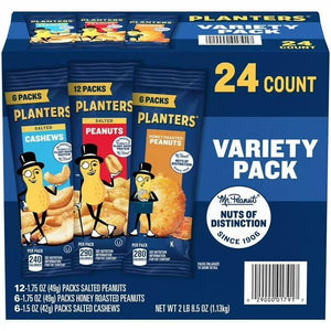 Planters Variety Pack Cashews & Peanuts, 49g (24 pk)