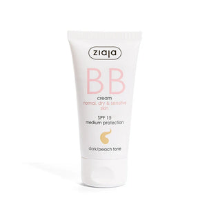 BB Cream Normal, Dry & Sensitive Skin, SPF15 Medium Protection Dark/Peach Tone (Ziaja) - Image 1