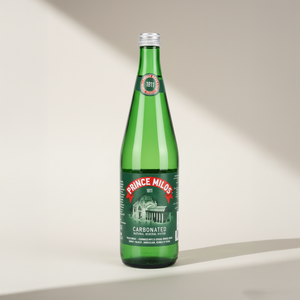 Prince Milos Natural Sparkling Mineral Water Glass Bottle 750 ml x 12