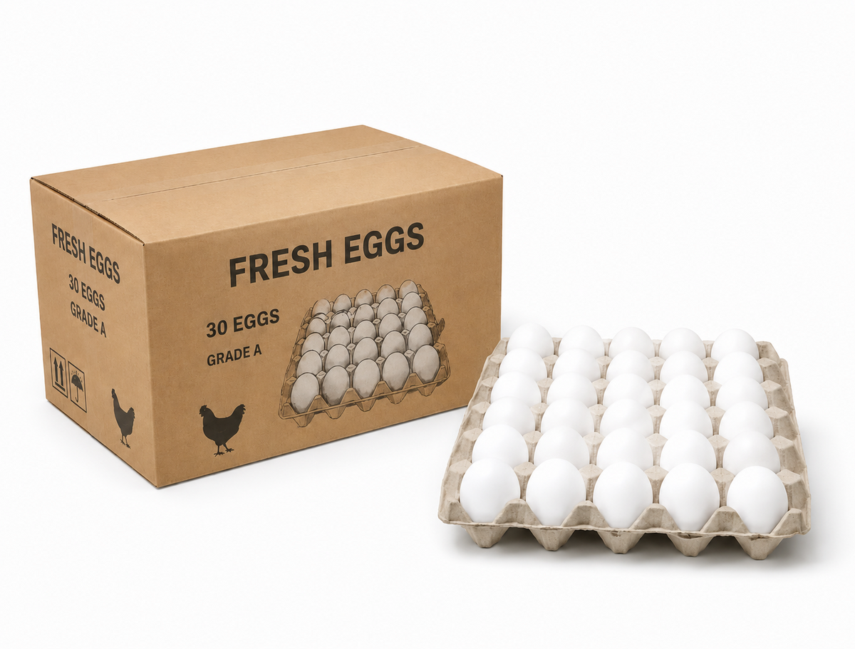Jordan White Eggs – Box of 12 Trays