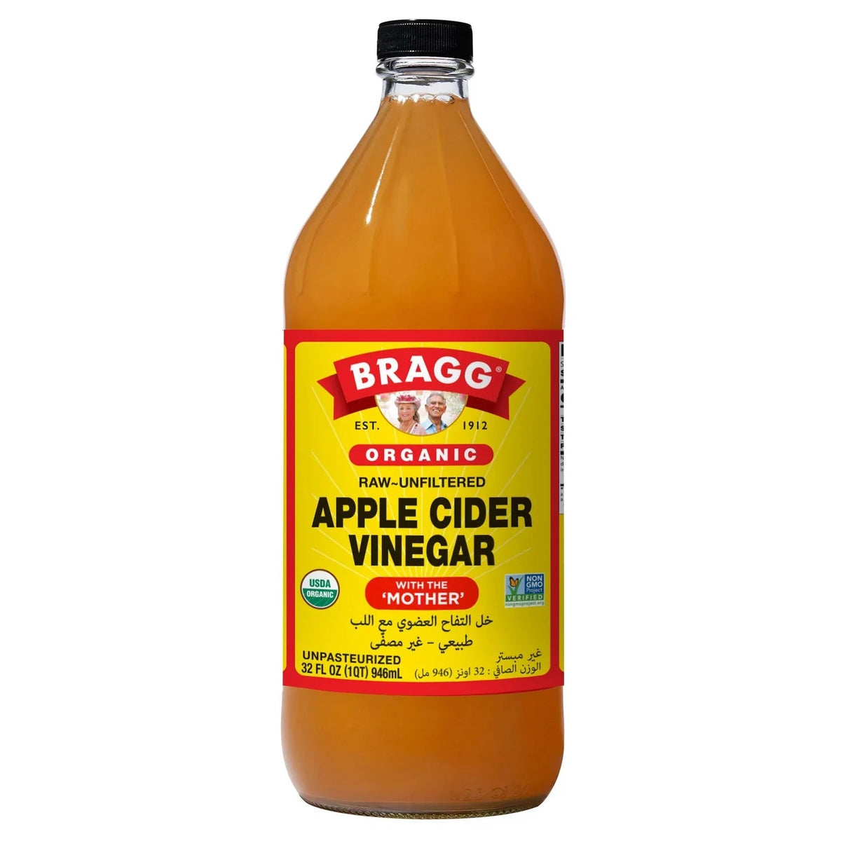 Bragg Unpasteurized Organic Apple Cider Vinegar, Raw & Unfiltered, Non-GMO - 946ml
